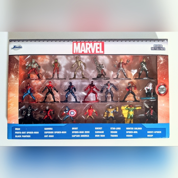 Marvel Nano Metal Figs Black Panther Groot Iron Man Captain America Wasp Toys - Picture 9 of 9
